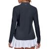 imageLittle Donkey Andy Womens Shirts Long Sleeve 14 Zip UPF50 UV Sun Protection Quick Dry Workout Hiking Athletic ShirtsMicrocollar Grey