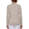 imageLittle Donkey Andy Womens Shirts Long Sleeve 14 Zip UPF50 UV Sun Protection Quick Dry Workout Hiking Athletic ShirtsMicrocollar Light Khaki