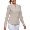 imageLittle Donkey Andy Womens Shirts Long Sleeve 14 Zip UPF50 UV Sun Protection Quick Dry Workout Hiking Athletic ShirtsMicrocollar Light Khaki