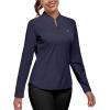 imageLittle Donkey Andy Womens Shirts Long Sleeve 14 Zip UPF50 UV Sun Protection Quick Dry Workout Hiking Athletic ShirtsMicrocollar Purple