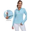 imageLittle Donkey Andy Womens Shirts Long Sleeve 14 Zip UPF50 UV Sun Protection Quick Dry Workout Hiking Athletic ShirtsThumb Blue Heather