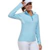 imageLittle Donkey Andy Womens Shirts Long Sleeve 14 Zip UPF50 UV Sun Protection Quick Dry Workout Hiking Athletic ShirtsThumb Blue Heather