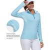 imageLittle Donkey Andy Womens Shirts Long Sleeve 14 Zip UPF50 UV Sun Protection Quick Dry Workout Hiking Athletic ShirtsThumb Blue Heather