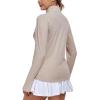 imageLittle Donkey Andy Womens Shirts Long Sleeve 14 Zip UPF50 UV Sun Protection Quick Dry Workout Hiking Athletic ShirtsThumb Hole Khaki Heather
