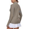 imageLittle Donkey Andy Womens Shirts Long Sleeve 14 Zip UPF50 UV Sun Protection Quick Dry Workout Hiking Athletic ShirtsThumb Hole Vintage Khaki Heather
