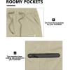 imageLittle Donkey Andy Womens Ultra Stretch Quick Dry Lightweight Bermuda Shorts Drawstring Zipper Pocket Hiking Travel WorkoutA03 Khaki