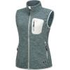 imageLittle Donkey Andy Womens Fleece Vest Full Zip SweaterLightweight Warm Sleeveless Jacket for Hiking GolfHeathered Deep Green