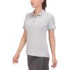 imageLittle Donkey Andy Womens Lightweight Short Sleeve Golf Polo Shirt 3Buttons Collared Quick Dry Moisture Wicking UPF 50Heather Grey