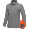 imageLittle Donkey Andy Womens Lightweight Stand Collar Jacket Water Resistant Windbreaker Fleece Lined Warm CoatIron Grey