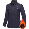 imageLittle Donkey Andy Womens Lightweight Stand Collar Jacket Water Resistant Windbreaker Fleece Lined Warm CoatPurple