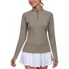 imageLittle Donkey Andy Womens Shirts Long Sleeve 14 Zip UPF50 UV Sun Protection Quick Dry Workout Hiking Athletic ShirtsThumb Hole Vintage Khaki Heather