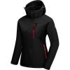 imageLittle Donkey Andy Womens Softshell Hiking Jackets Ski Snow Fleece Lined Lightweight Windproof Removable HoodBlack