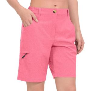 imageLittle Donkey Andy Womens Hiking Shorts 105 Inch Inseam Lightweight Quick Dry Running Golf Shorts with Zipper PocketsPink Heather
