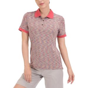 imageLittle Donkey Andy Womens Lightweight Short Sleeve Golf Polo Shirt 3Buttons Collared Quick Dry Moisture Wicking UPF 50Heather Poinsettia