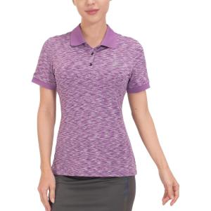 imageLittle Donkey Andy Womens Lightweight Short Sleeve Golf Polo Shirt 3Buttons Collared Quick Dry Moisture Wicking UPF 50Heather Purple