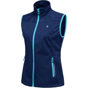 imageLittle Donkey Andy Womens Lightweight Softshell Vest Windproof Sleeveless Jacket for Running Hiking TravelBluereflective