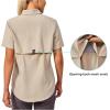 imageLittle Donkey Andy Womens Lightweight UPF 50 Short Sleeve Shirt Breathable Fishing Hiking Shirt AirHoles Tech Light Khaki Heather L
