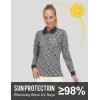 imageLittle Donkey Andy Womens Long Sleeve Golf Athletic Polo Shirt Lightweight Quick Dry UPF50 MoistureWicking 3Button DesignHeather Blue