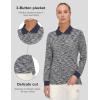 imageLittle Donkey Andy Womens Long Sleeve Golf Athletic Polo Shirt Lightweight Quick Dry UPF50 MoistureWicking 3Button DesignHeather Blue