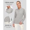 imageLittle Donkey Andy Womens Long Sleeve Golf Athletic Polo Shirt Lightweight Quick Dry UPF50 MoistureWicking 3Button DesignHeather Gray