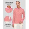 imageLittle Donkey Andy Womens Long Sleeve Golf Athletic Polo Shirt Lightweight Quick Dry UPF50 MoistureWicking 3Button DesignHeather Pink