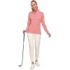 imageLittle Donkey Andy Womens Long Sleeve Golf Athletic Polo Shirt Lightweight Quick Dry UPF50 MoistureWicking 3Button DesignHeather Pink