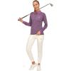 imageLittle Donkey Andy Womens Long Sleeve Golf Athletic Polo Shirt Lightweight Quick Dry UPF50 MoistureWicking 3Button DesignHeather Purple