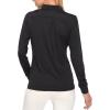 imageLittle Donkey Andy Womens Long Sleeve Golf Athletic Polo Shirt Lightweight Quick Dry UPF50 MoistureWicking 3Button DesignPure Black