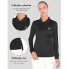 imageLittle Donkey Andy Womens Long Sleeve Golf Athletic Polo Shirt Lightweight Quick Dry UPF50 MoistureWicking 3Button DesignPure Black