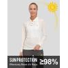 imageLittle Donkey Andy Womens Long Sleeve Golf Athletic Polo Shirt Lightweight Quick Dry UPF50 MoistureWicking 3Button DesignPure White