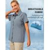 imageLittle Donkey Andy Womens Shirt UPF 50 UV Breathable Short Sleeve Shirt Fishing Hiking Button Down ShirtsBlue