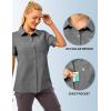 imageLittle Donkey Andy Womens Shirt UPF 50 UV Breathable Short Sleeve Shirt Fishing Hiking Button Down ShirtsGray
