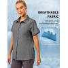 imageLittle Donkey Andy Womens Shirt UPF 50 UV Breathable Short Sleeve Shirt Fishing Hiking Button Down ShirtsGray