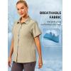 imageLittle Donkey Andy Womens Shirt UPF 50 UV Breathable Short Sleeve Shirt Fishing Hiking Button Down ShirtsKhaki