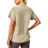 imageLittle Donkey Andy Womens Shirt UPF 50 UV Breathable Short Sleeve Shirt Fishing Hiking Button Down ShirtsKhaki