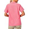 imageLittle Donkey Andy Womens Shirt UPF 50 UV Breathable Short Sleeve Shirt Fishing Hiking Button Down ShirtsPink
