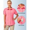 imageLittle Donkey Andy Womens Shirt UPF 50 UV Breathable Short Sleeve Shirt Fishing Hiking Button Down ShirtsPink