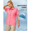 imageLittle Donkey Andy Womens Shirt UPF 50 UV Breathable Short Sleeve Shirt Fishing Hiking Button Down ShirtsPink