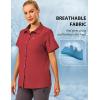 imageLittle Donkey Andy Womens Shirt UPF 50 UV Breathable Short Sleeve Shirt Fishing Hiking Button Down ShirtsRed