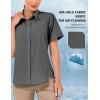 imageLittle Donkey Andy Womens UPF 50 UV Protection Shirt Breathable Short Sleeve Fishing Hiking Shirts Quick DryGrey