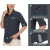 imageLittle Donkey Andy Womens UV Protection Shirt UPF 50 Breathable Long Sleeve Fishing Shirt AirHoles TechBlack Heathersoft
