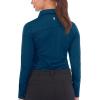 imageLittle Donkey Andy Womens Ultra Stretch Quick Dry Lightweight Golf Polo Shirts Moisture Wicking Top UPF50 Tennis SportsLong Sleeve Navy