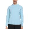 imageLittle Donkey Andy Womens Quick Dry Sun Protection UPF Hoodie Shirt Long Sleeve Breathable for Fishing Hiking OutdoorLight Blue