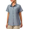imageLittle Donkey Andy Womens Shirt UPF 50 UV Breathable Short Sleeve Shirt Fishing Hiking Button Down ShirtsBlue