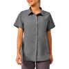 imageLittle Donkey Andy Womens Shirt UPF 50 UV Breathable Short Sleeve Shirt Fishing Hiking Button Down ShirtsGray