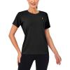 imageLittle Donkey Andy Womens Short Sleeve Quick Dry TShirt Crew Neck Athletic Shirts for Golf Running Breathable UPF 50Black
