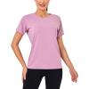 imageLittle Donkey Andy Womens Short Sleeve Quick Dry TShirt Crew Neck Athletic Shirts for Golf Running Breathable UPF 50Rose Purple