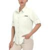 imageLittle Donkey Andy Womens UV Protection Shirt UPF 50 Breathable Long Sleeve Fishing Shirt AirHoles TechWhite Heather
