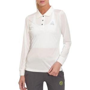 imageLittle Donkey Andy Womens Long Sleeve Golf Athletic Polo Shirt Lightweight Quick Dry UPF50 MoistureWicking 3Button DesignPure White