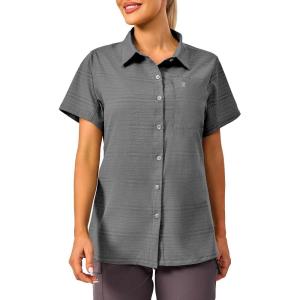 imageLittle Donkey Andy Womens Shirt UPF 50 UV Breathable Short Sleeve Shirt Fishing Hiking Button Down ShirtsGray